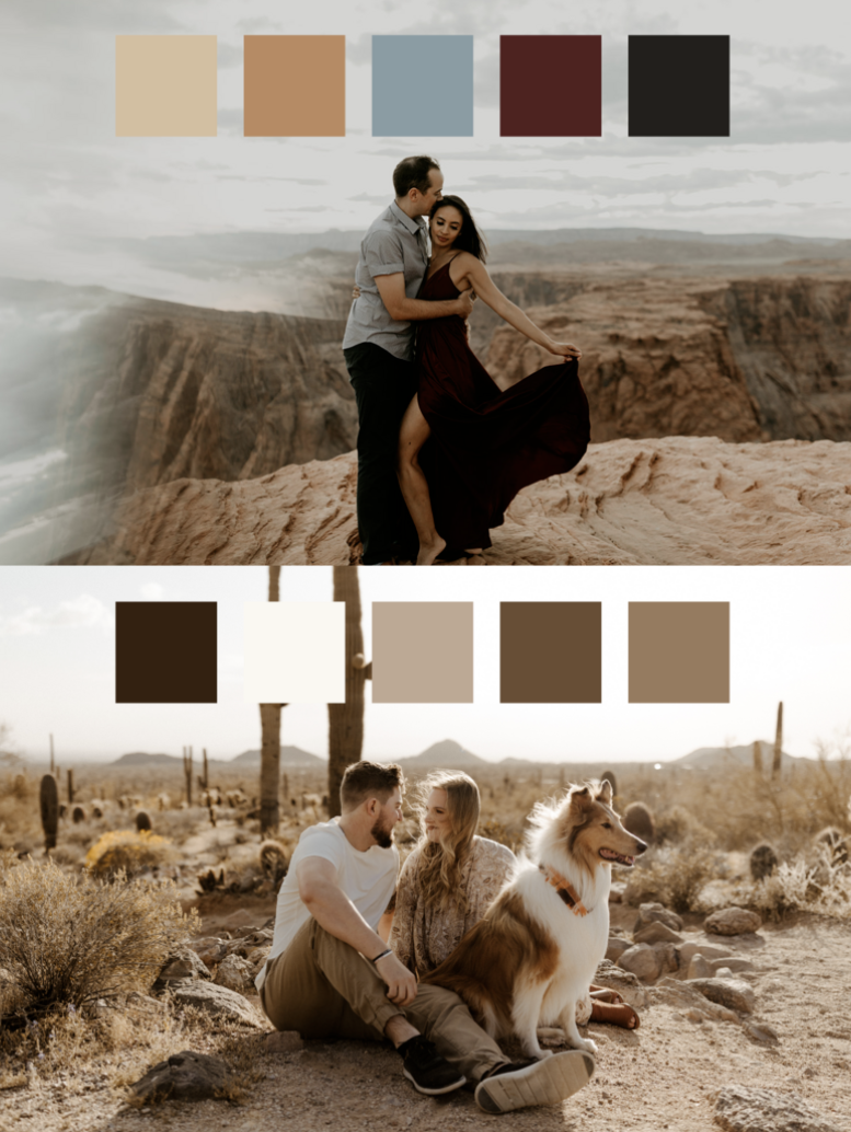 engagement photoshoot color palette